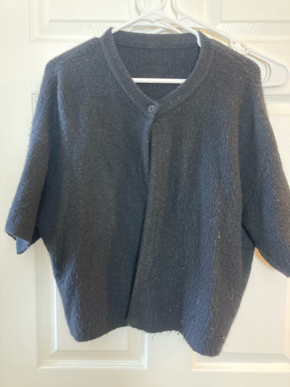 Daily Drills Dark Gray Short-Sleeve Knit Cardigan